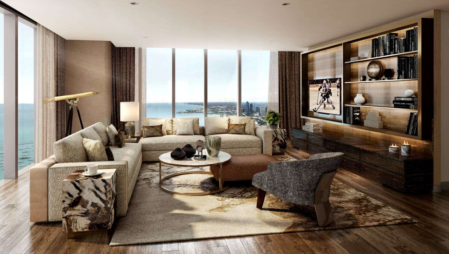 St. Regis Residences Chicago living room