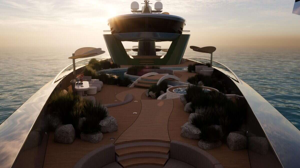 Exterior deck onboard Alice Lürssen yacht concept