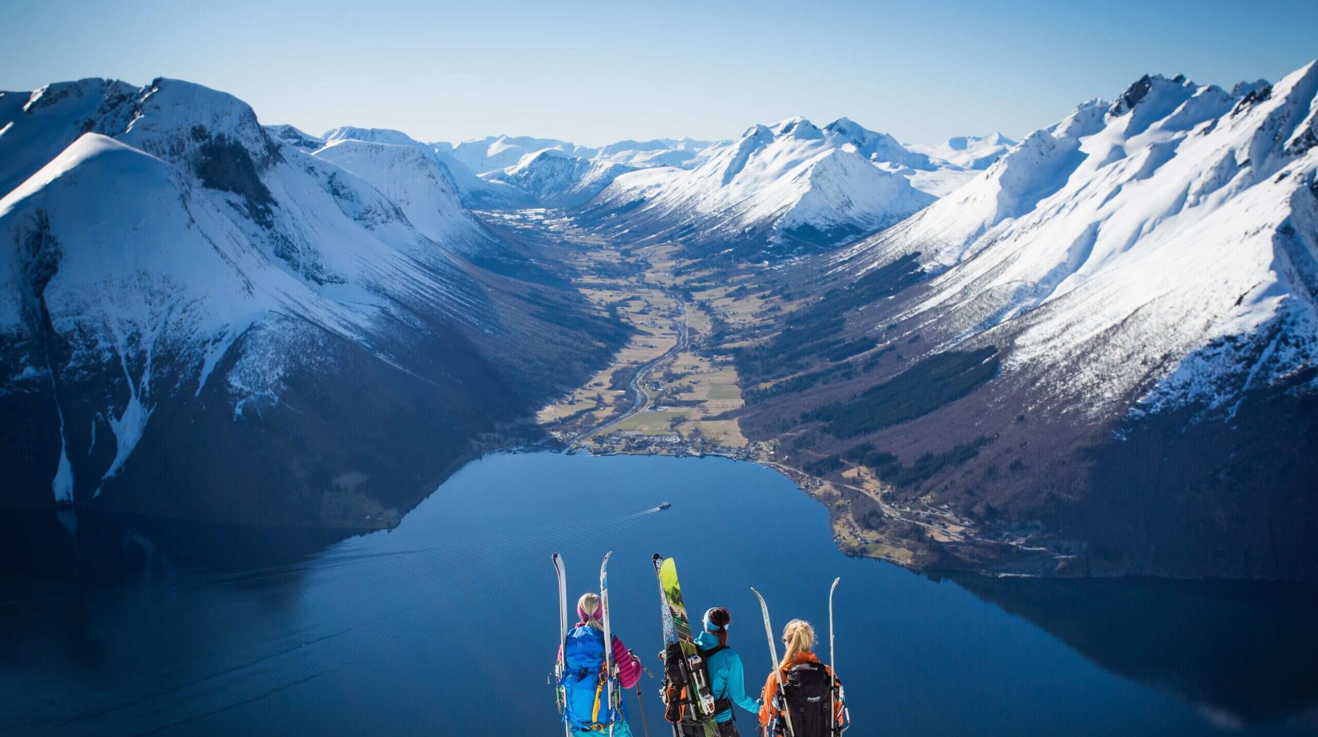 view of storfjord in norway during up norway ski and sail package