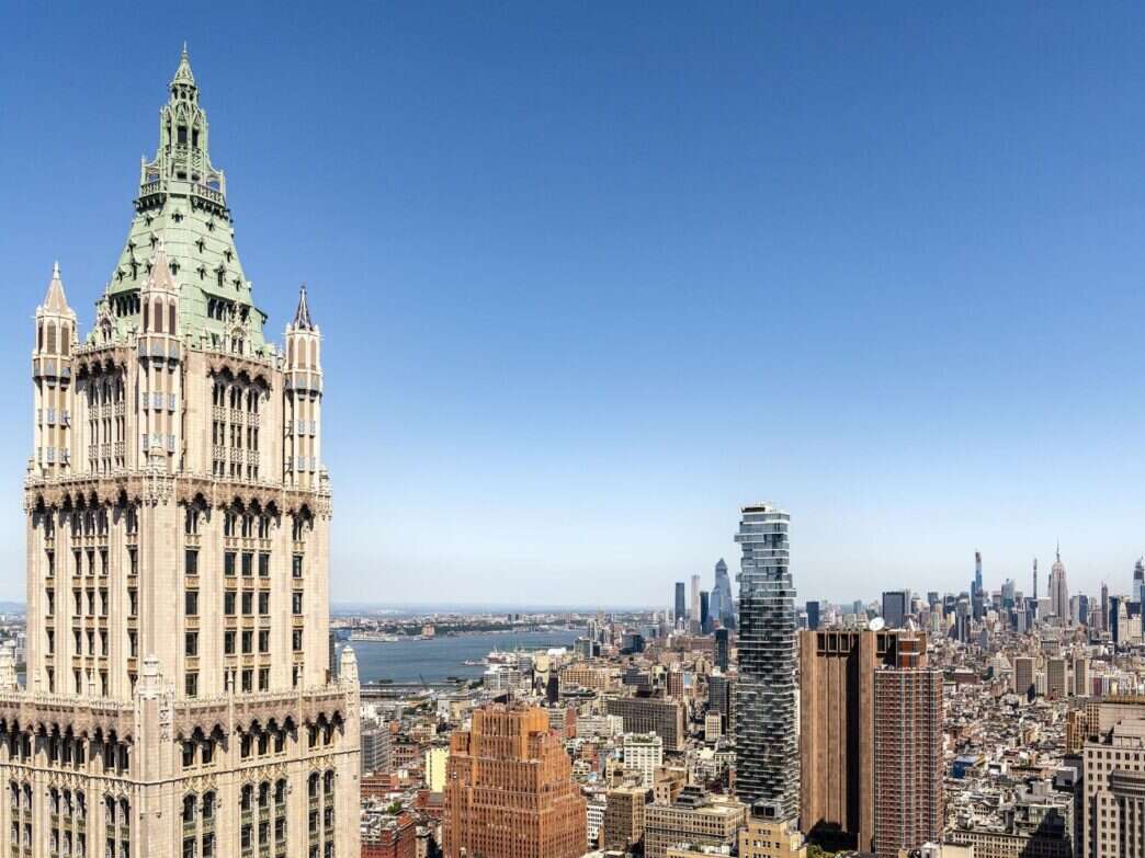 Luxury Woolworth Tower Residences in Manhattan skyline