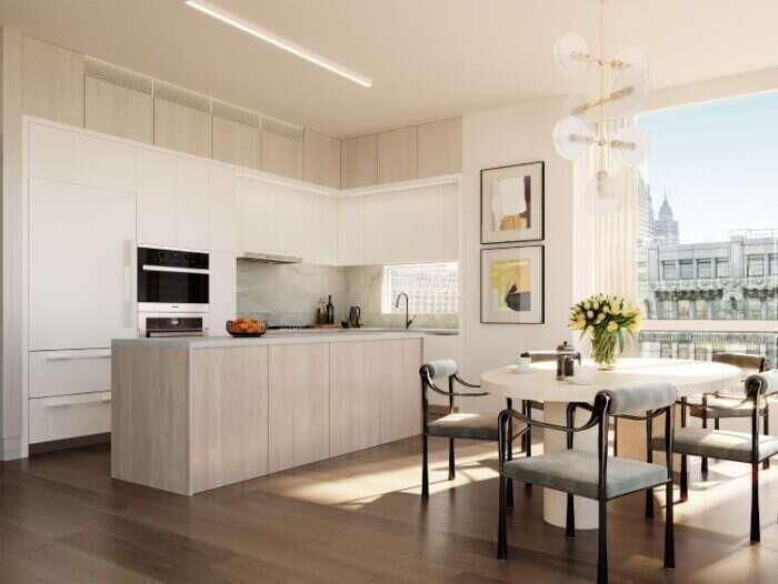 kitchen rendering in New York's Luxurious and Sustainable Tower