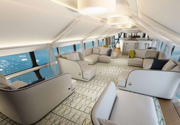 Onboard Hybrid Air Vehicles Airlander 10 in the lounge