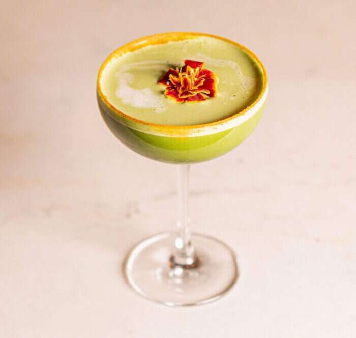 iced rose matcha martini by festival cafe NYC