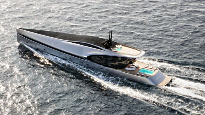 Exterior of superyacht concept from skystyle