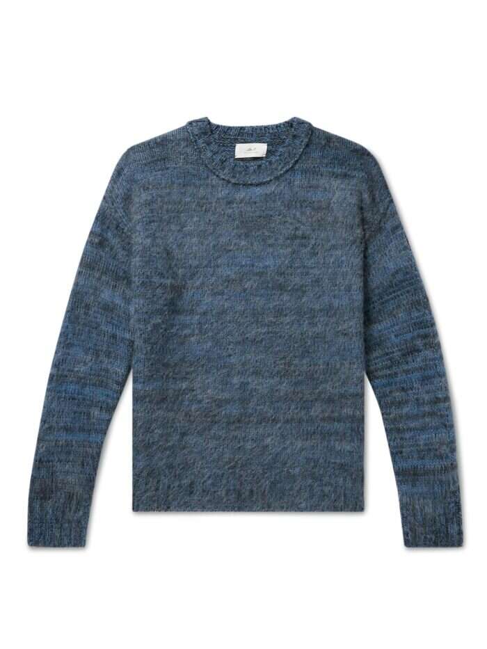 mr p blue knit sweater