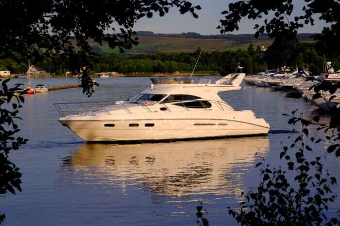 Celtic warrior yacht in Loch Lomond