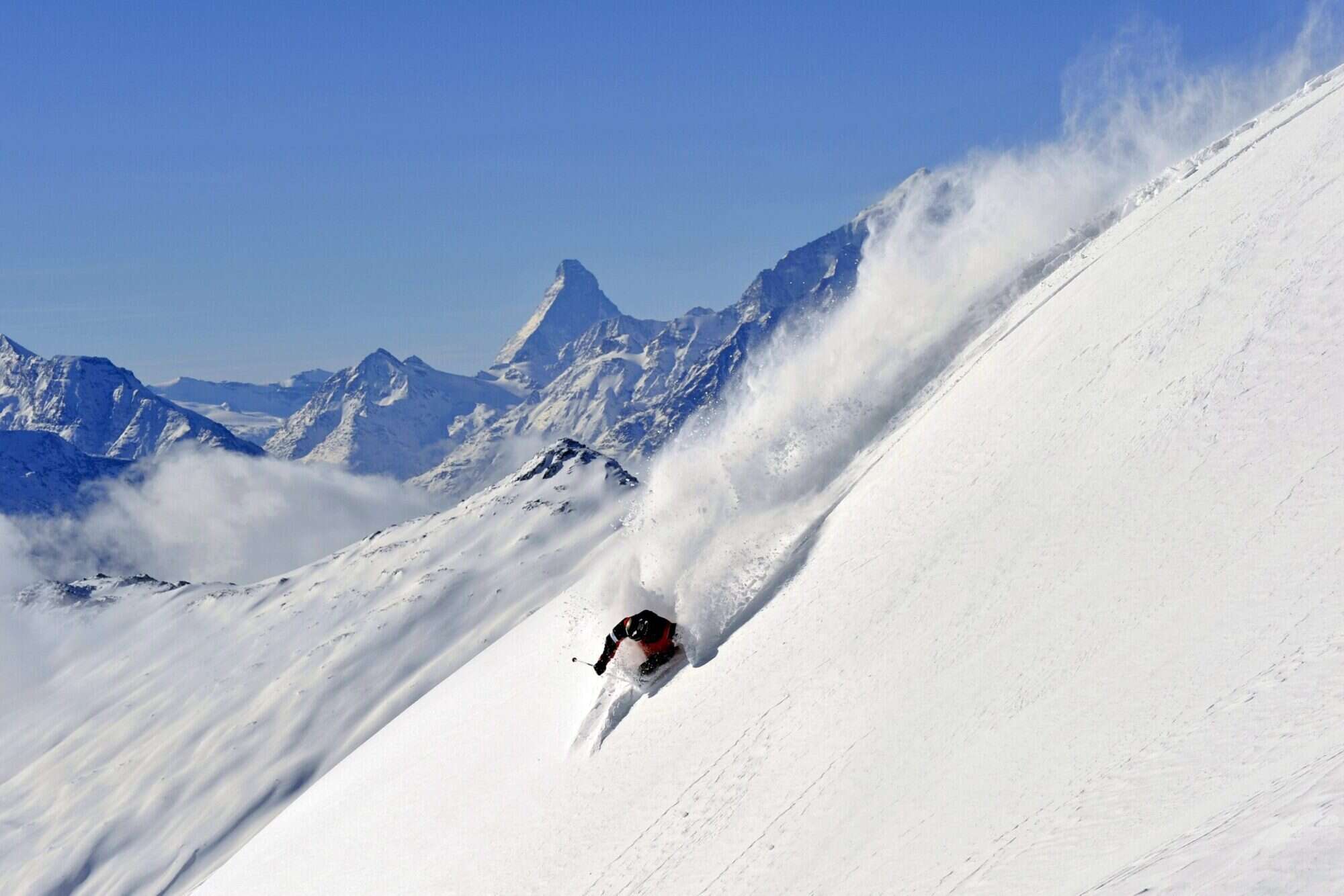 person skiing in switzerland, europe