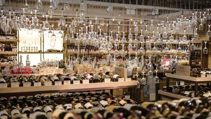 bottles of wine at Hedonism 