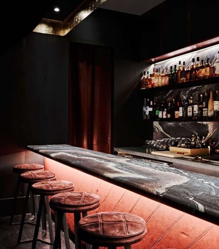 cocktail bar at mujo restaurant 
