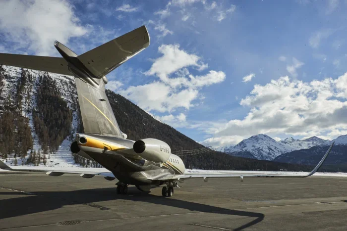 private jet on the runway