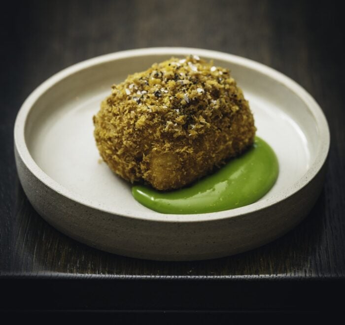 hake and basil emulsion at cornerstone restaurant 