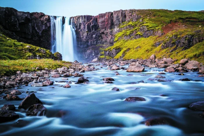 Isafjorour waterfall Iceland 
