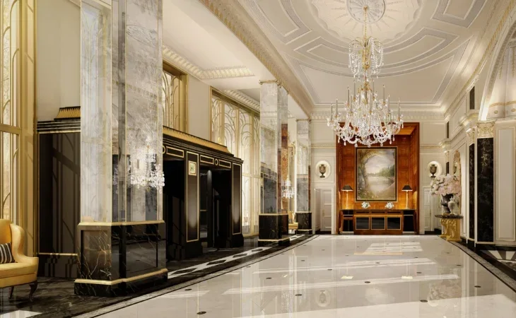 The Dorchester lobby rendering