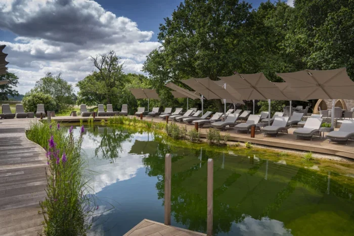 The naturally heated wild swimming pool