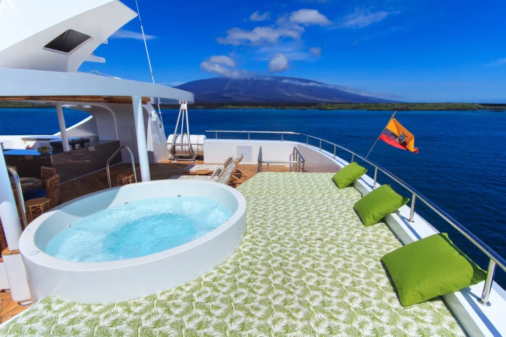 Elite Galapagos Cruise deck with hot tub