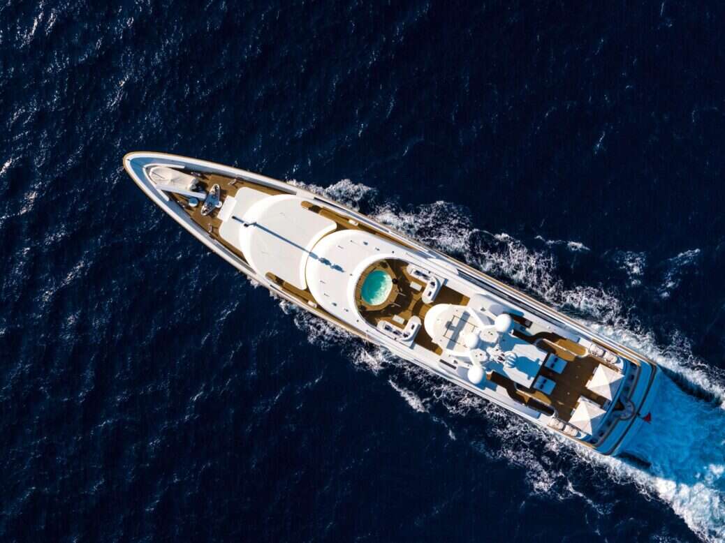 galaxy yacht by njord aerial view