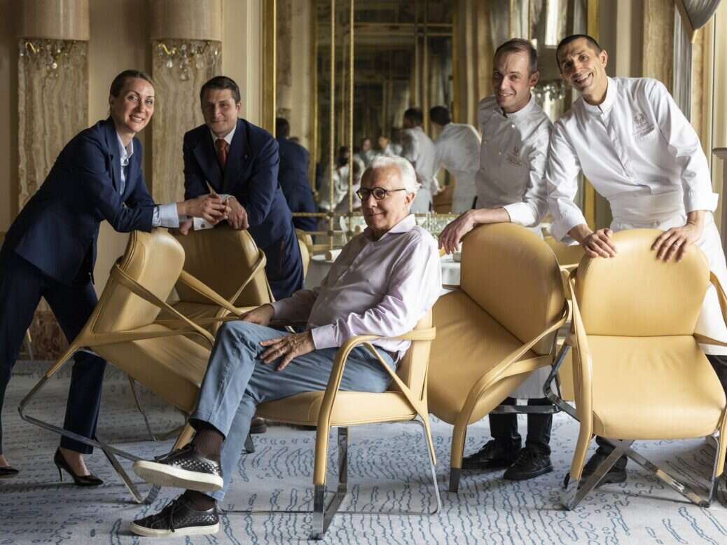 Alain Ducasse and team at Le Louis XV