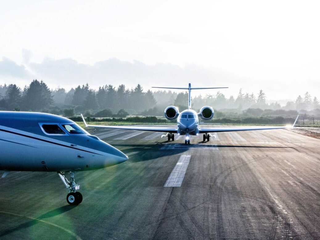 gulfstream jets on runway