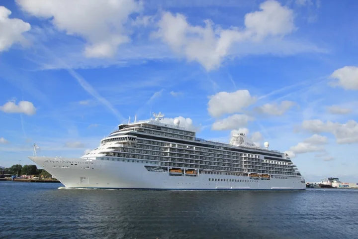 Seven Seas Explorer - Regent Cruises on North Sea Channel, towards North Sea