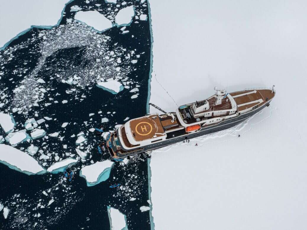 yacht in ice