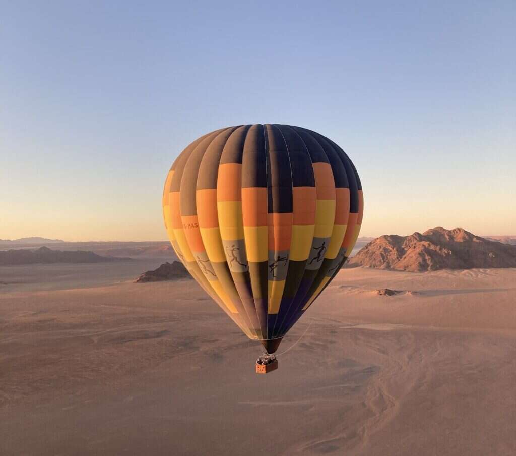 Hot air balloon flight over Namibia's desert  SPECTACULAR travel  experience (4K) 