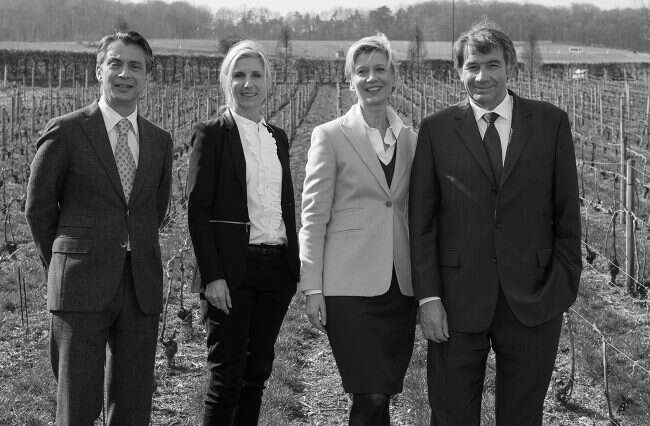 management board chair Stéphane Dalyac, Stéphanie Meneux de Nonancourt, Alexandra Pereyre de Nonancourt, and operations and supply 