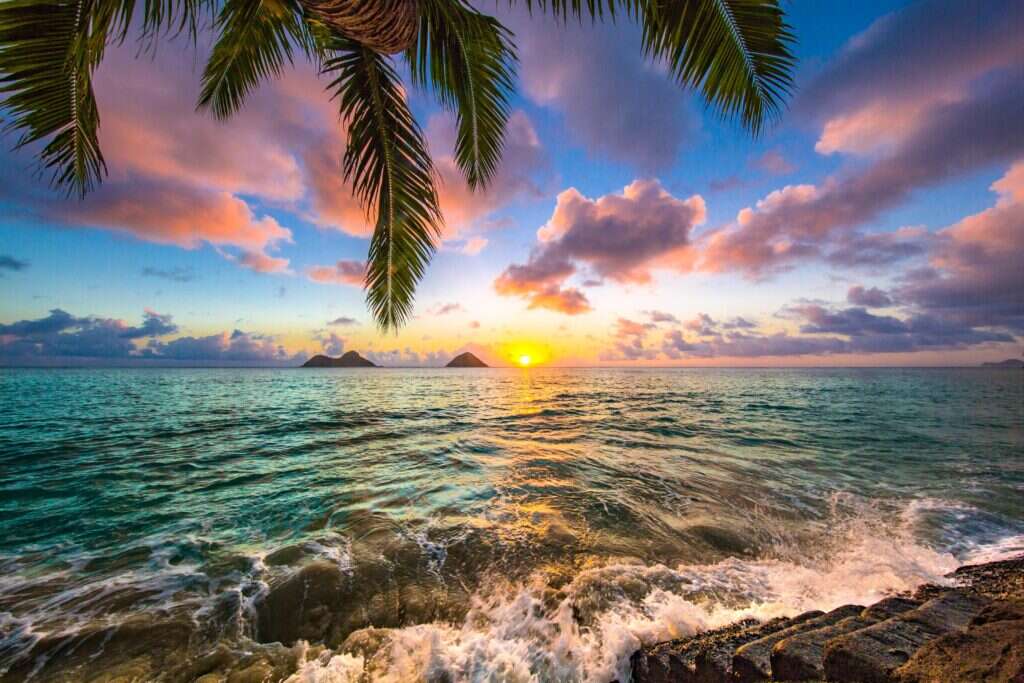 Hawaii beach at sunset