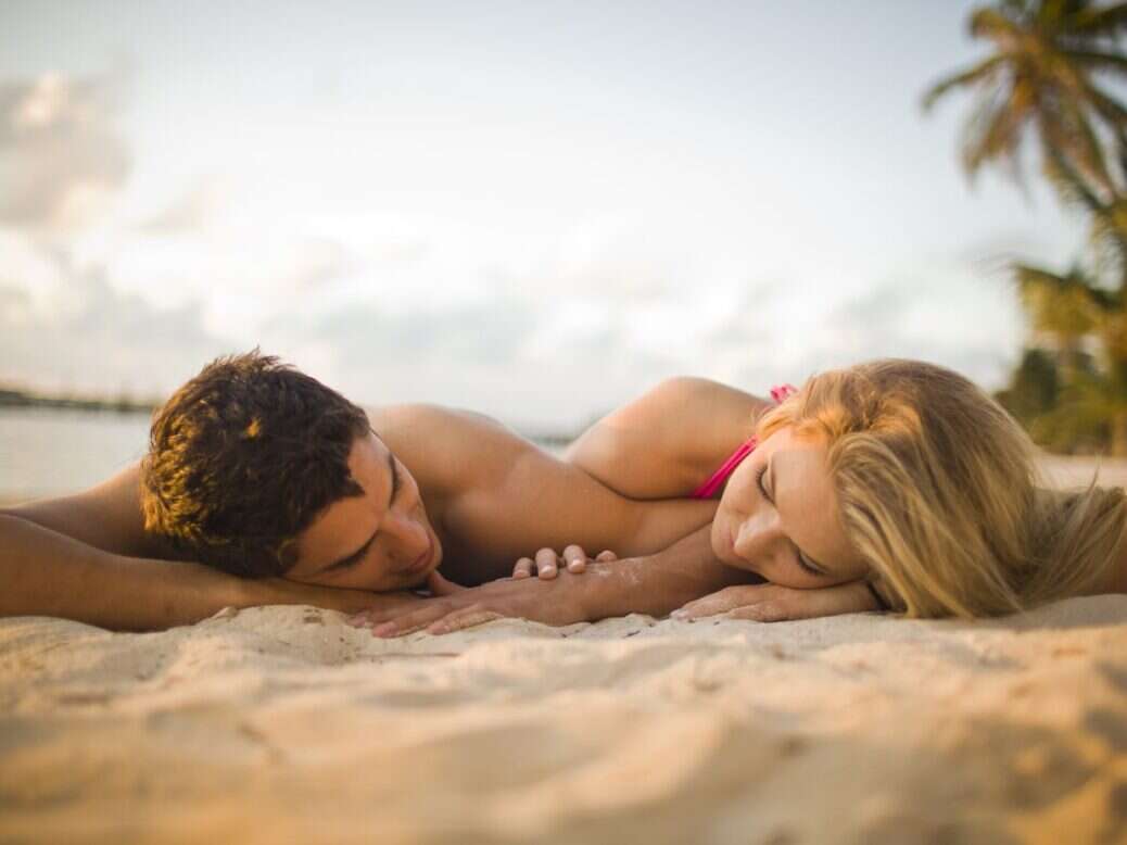 Romantic couple on beach