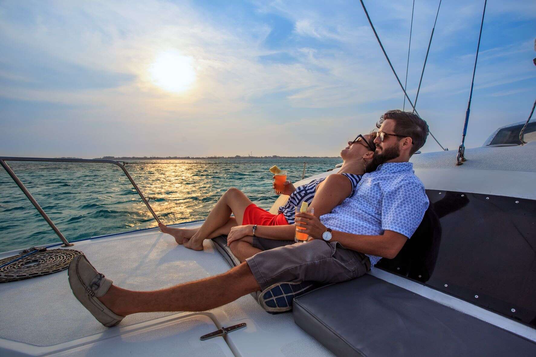 romantic couple sunset in Belize