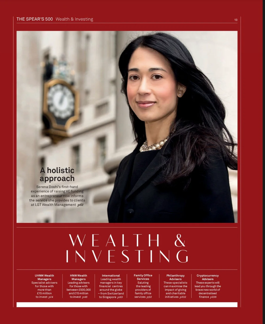 Spear's 500 wealth and investing magazine page 