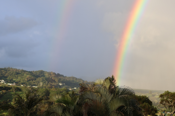 Beautiful rainbow after a storm in Hawaii