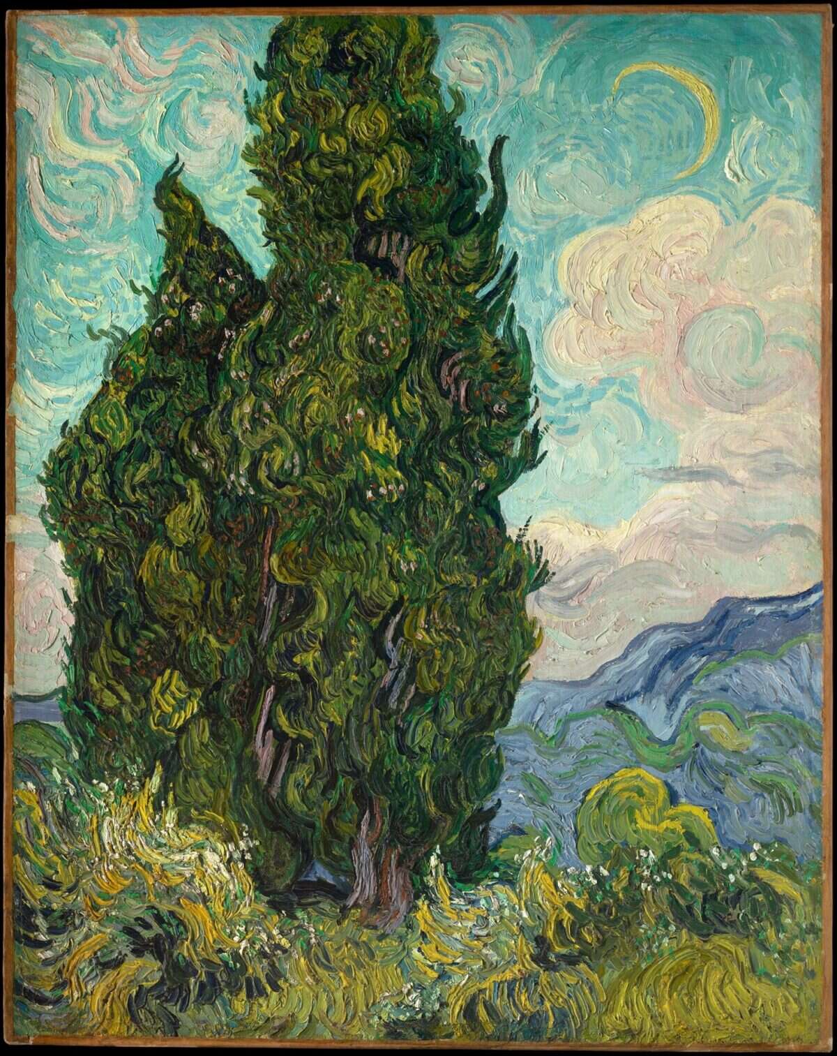Vinvent Van Gogh Cypresses painting