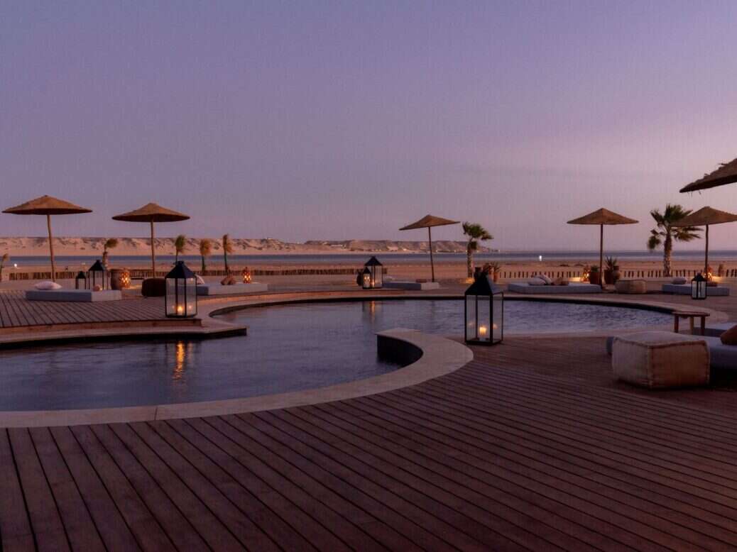 pool at Habitas caravan dakhla