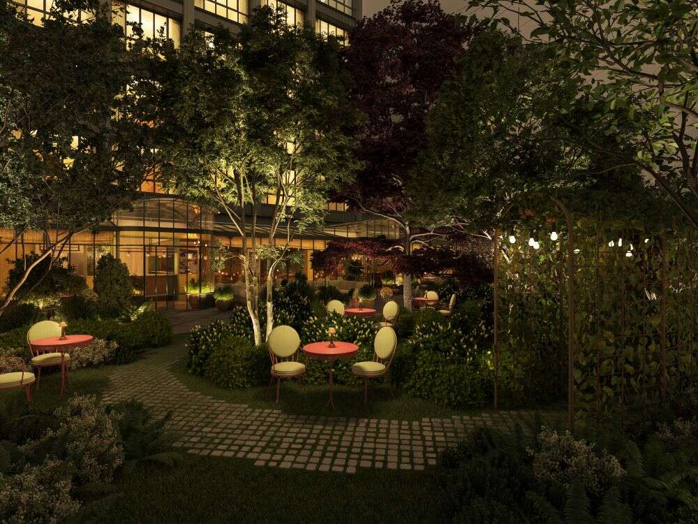 La Fantaisie garden by night