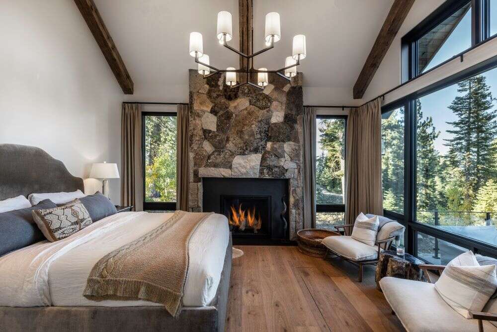 Lake Tahoe mansion master bedroom