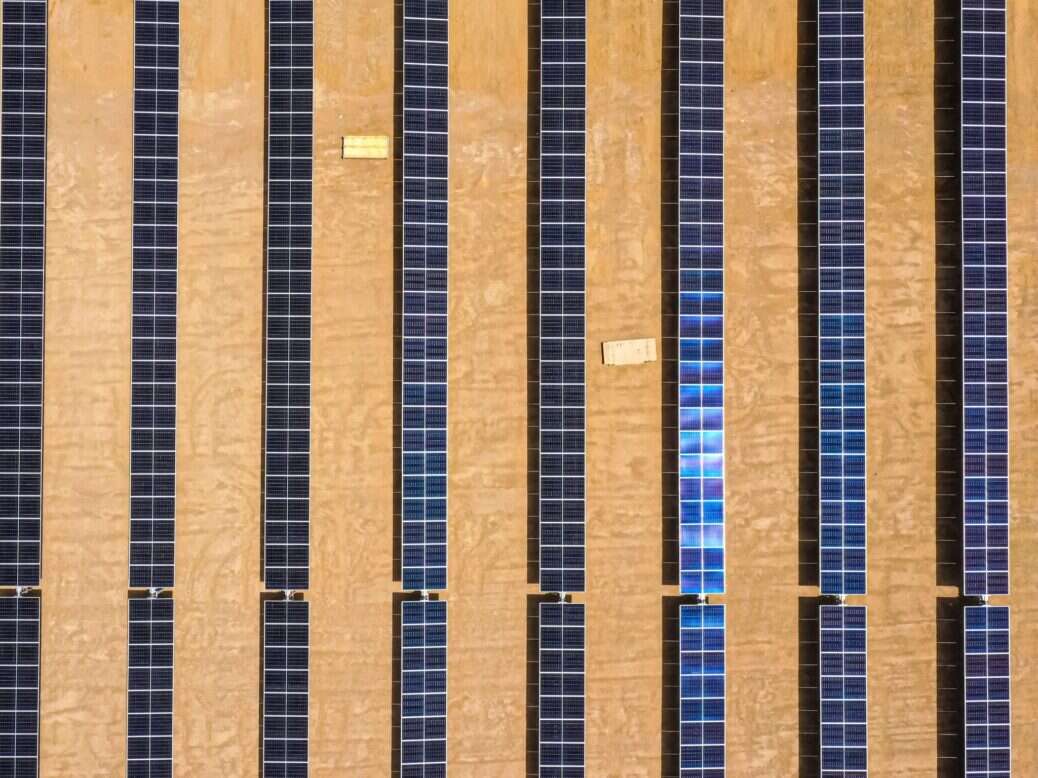 solar panels in the desert