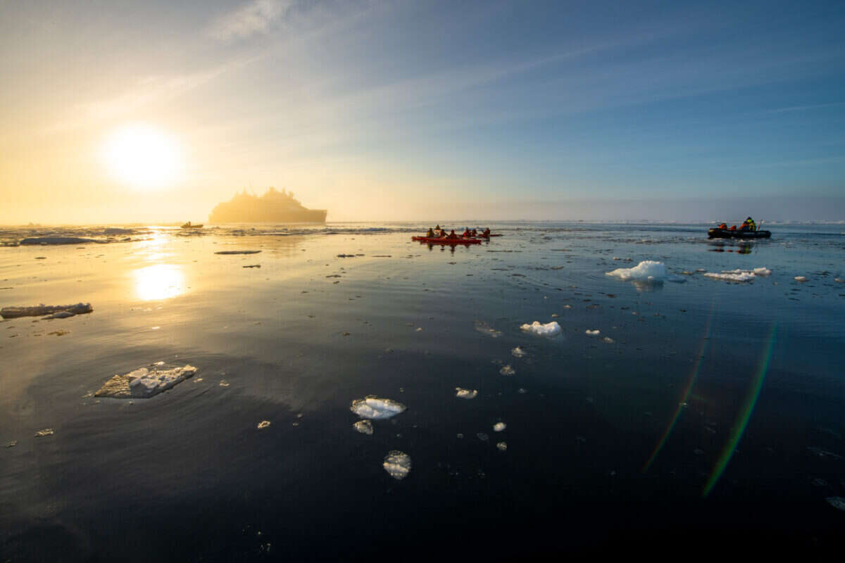 Kayaking during Ponant Antarctica cruise