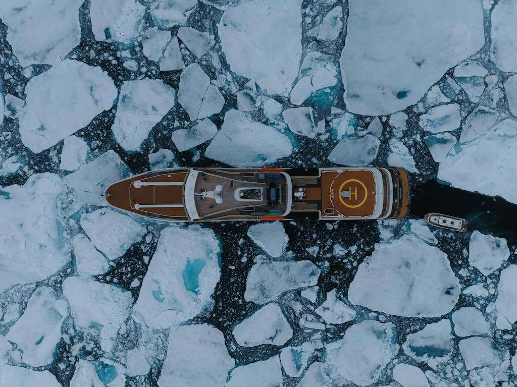 Superyacht in ice