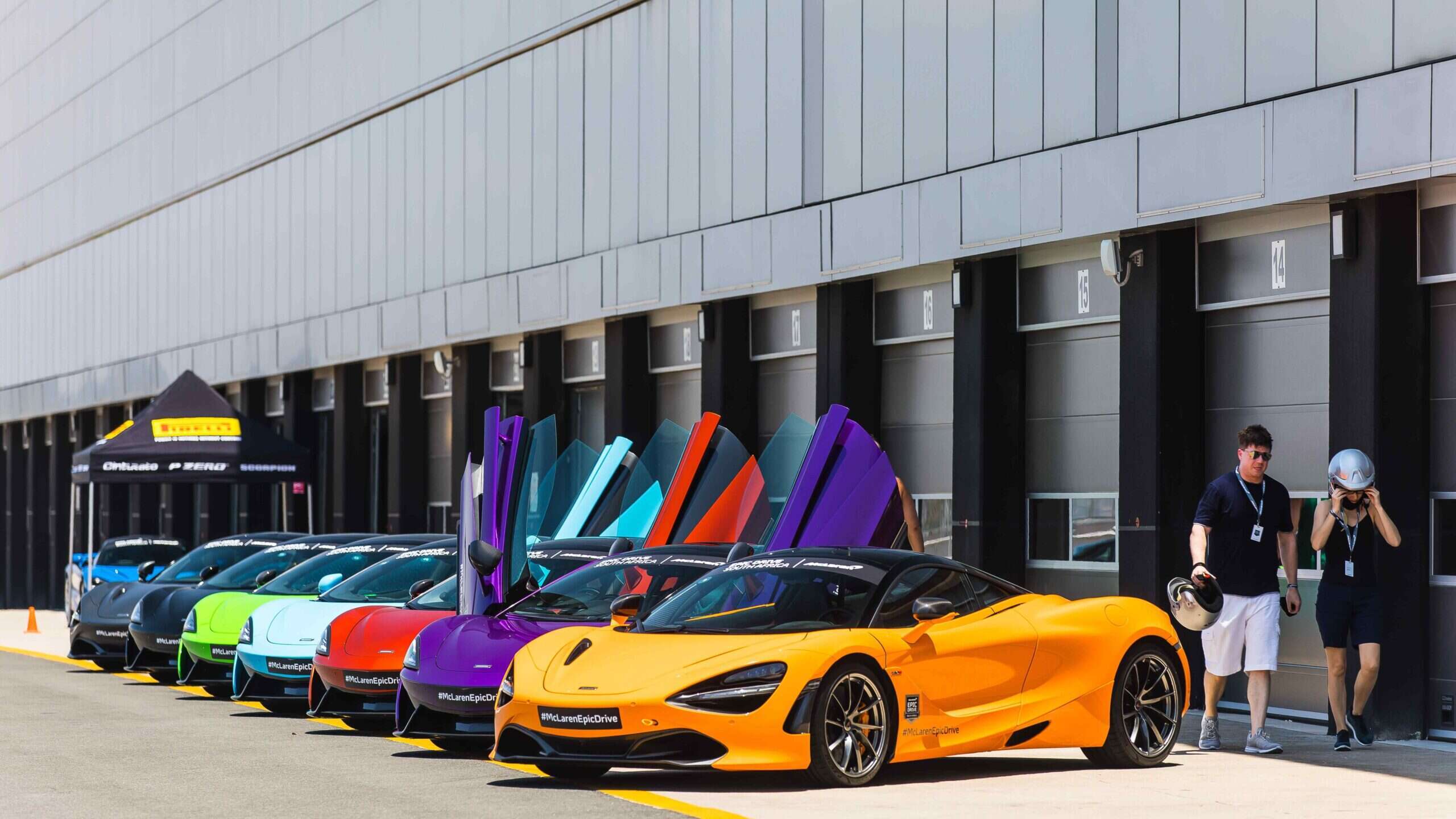 McLaren coloured cars orange purple red 