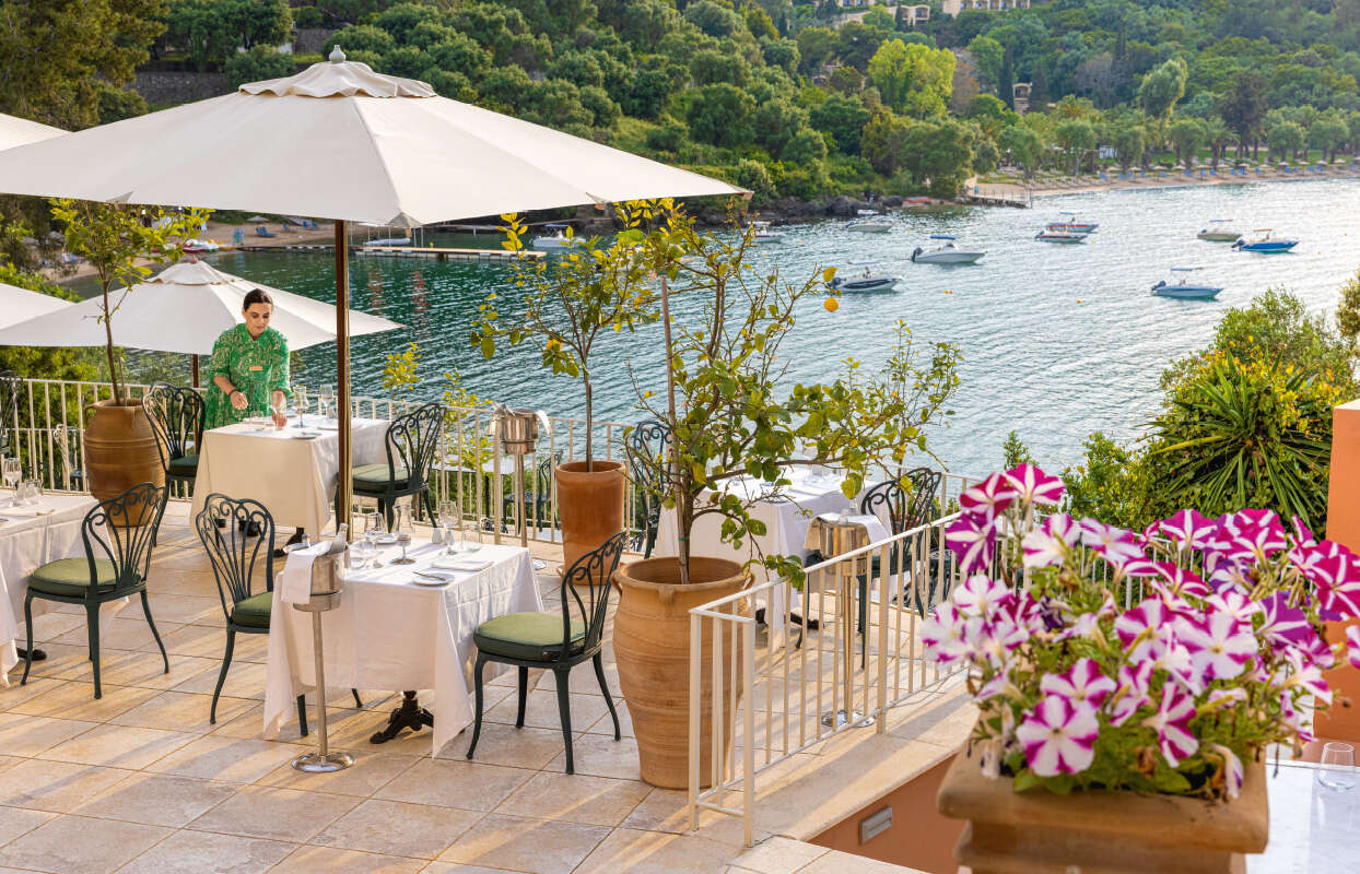 La Contessa Restaurant terrace at Grecotel Eva Palace
