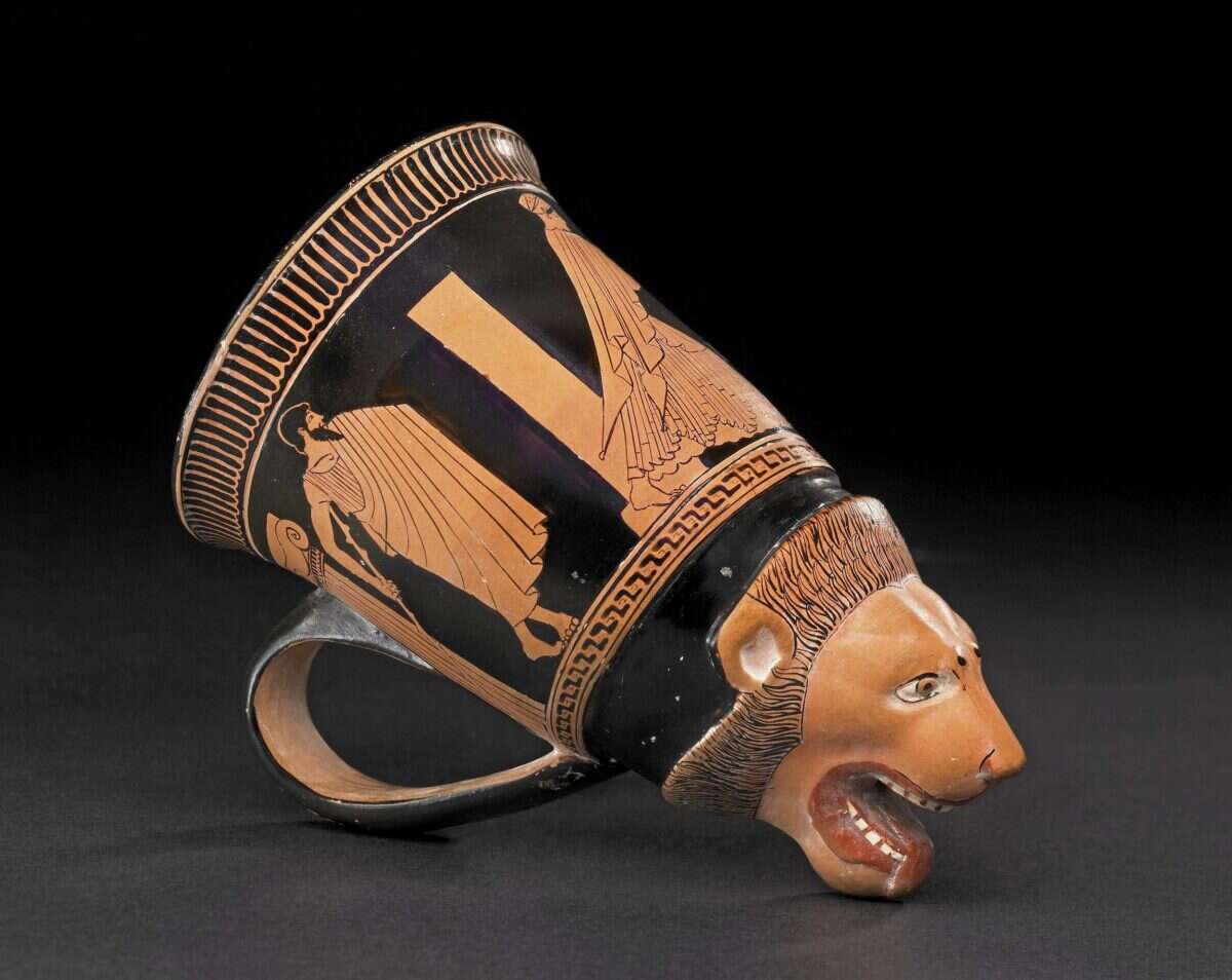 lion head drinking cup british museum 