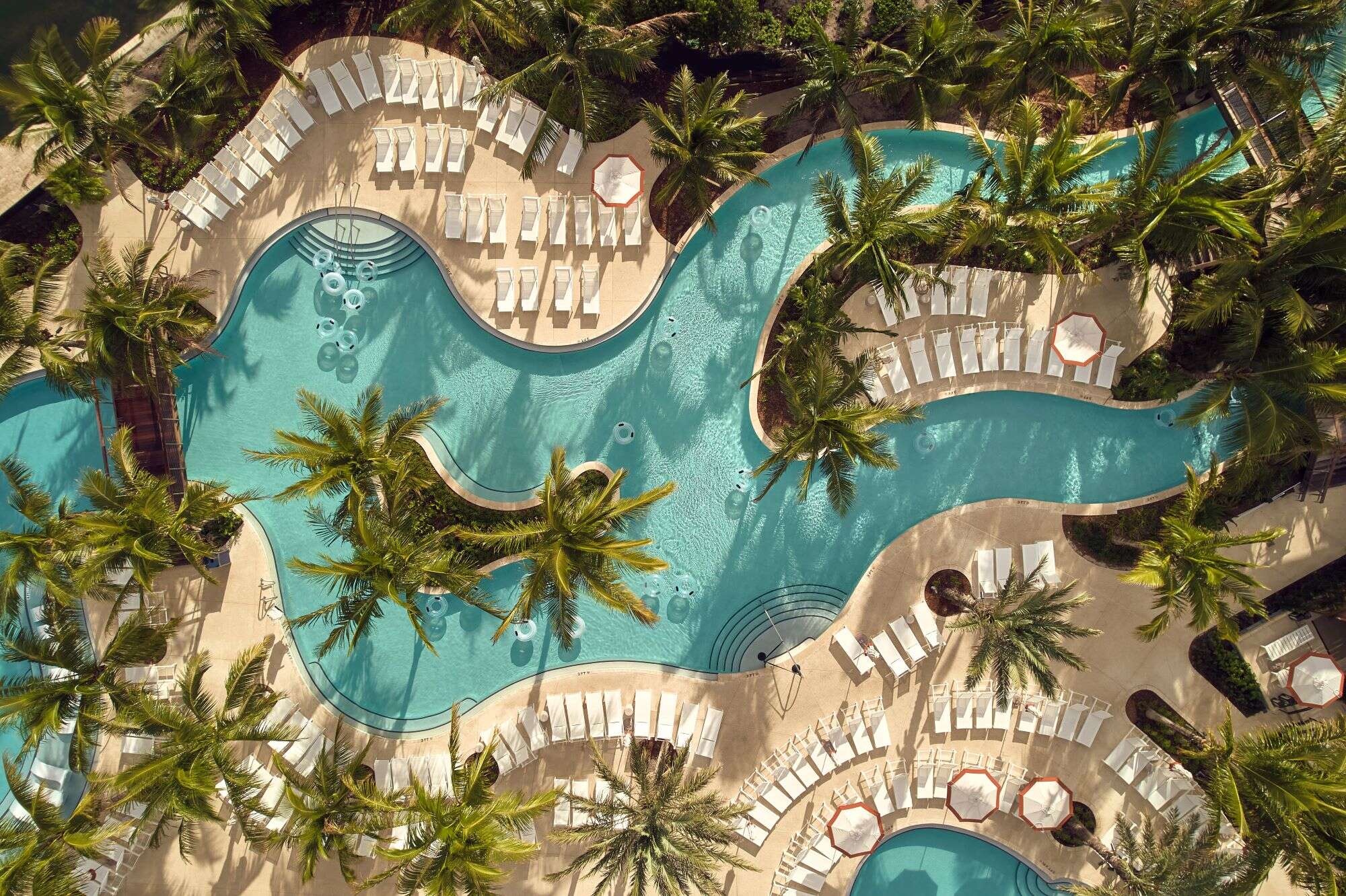 The Boca Raton outdoor pool aerial shot