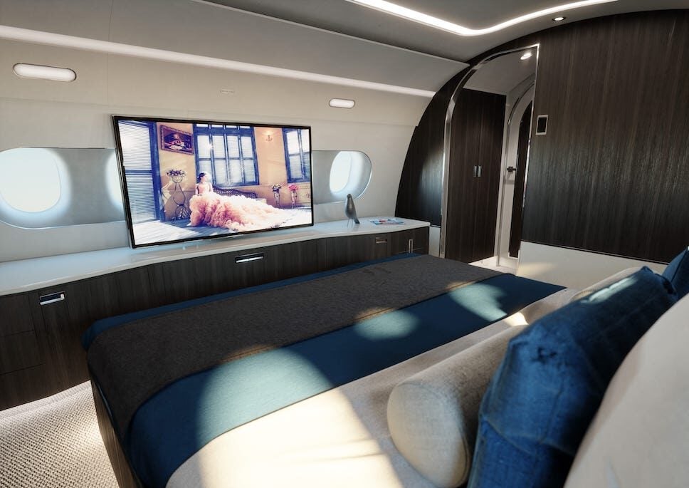 Airbus ACJ private jet interior bedroom