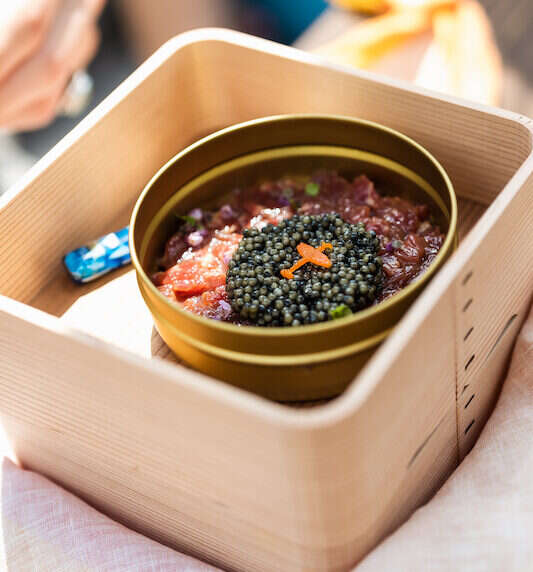 beef tartare with caviar