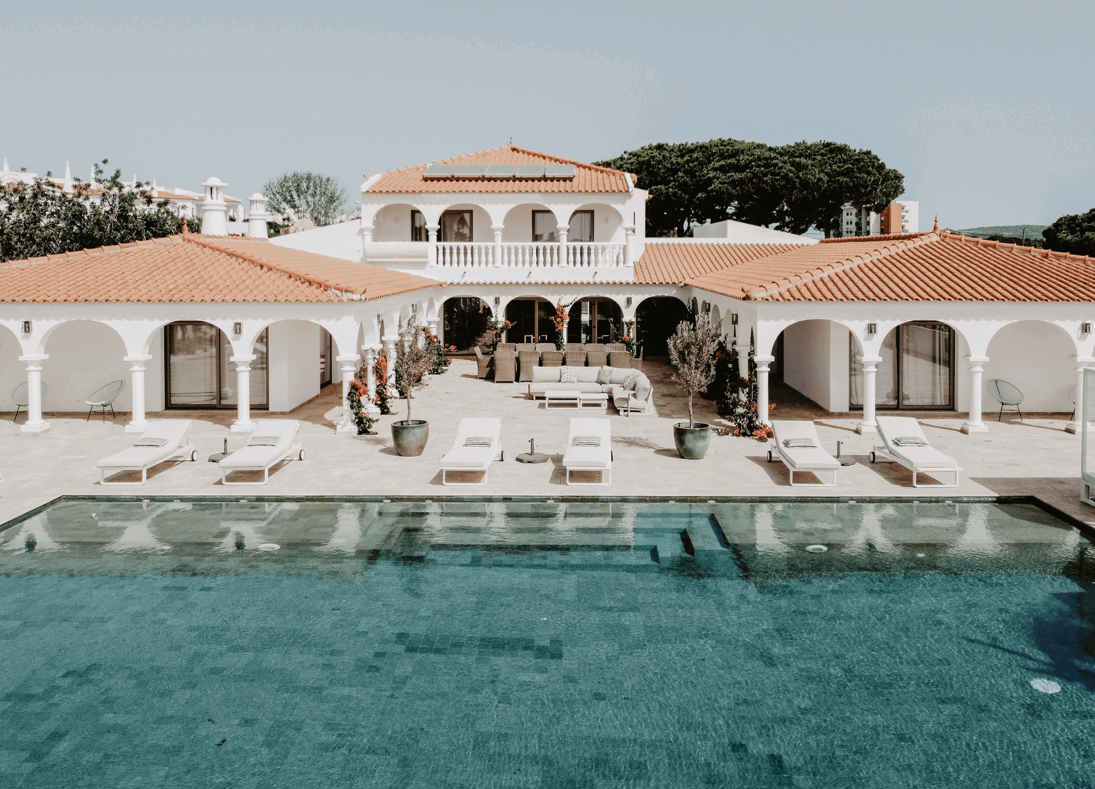 The villa's huge infinity pool