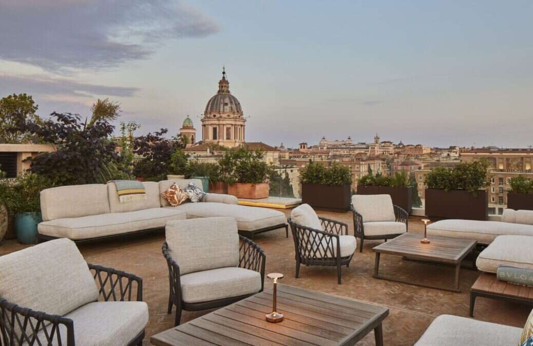 Roof terrace at Bulgari Roma