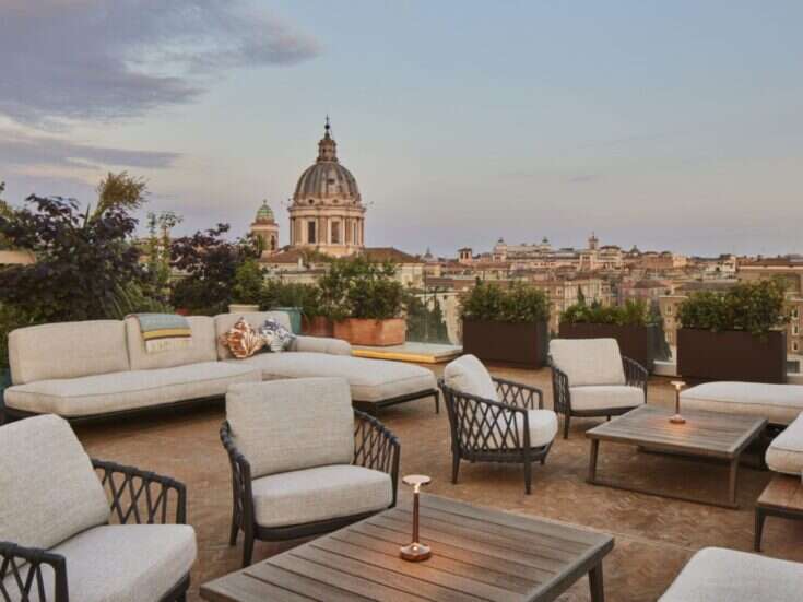 Roof terrace at Bulgari Roma