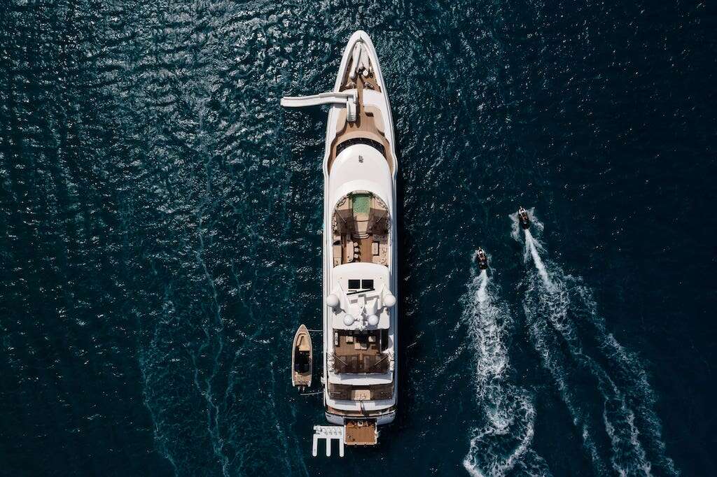 illusion v yacht from the air