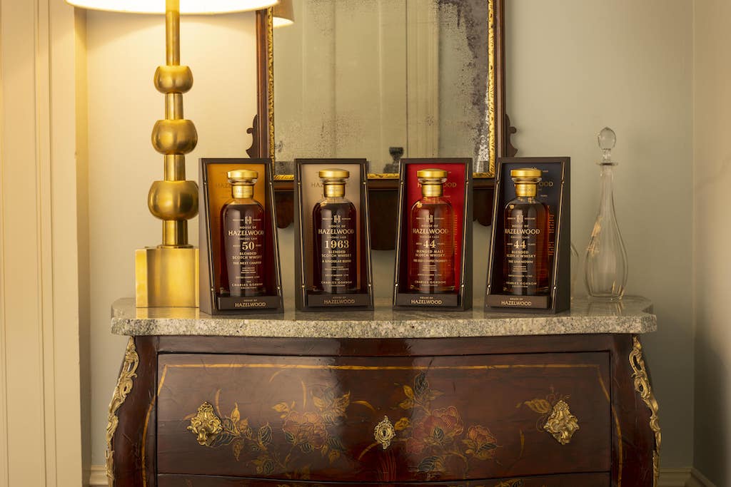 Whisky bottles on shelf