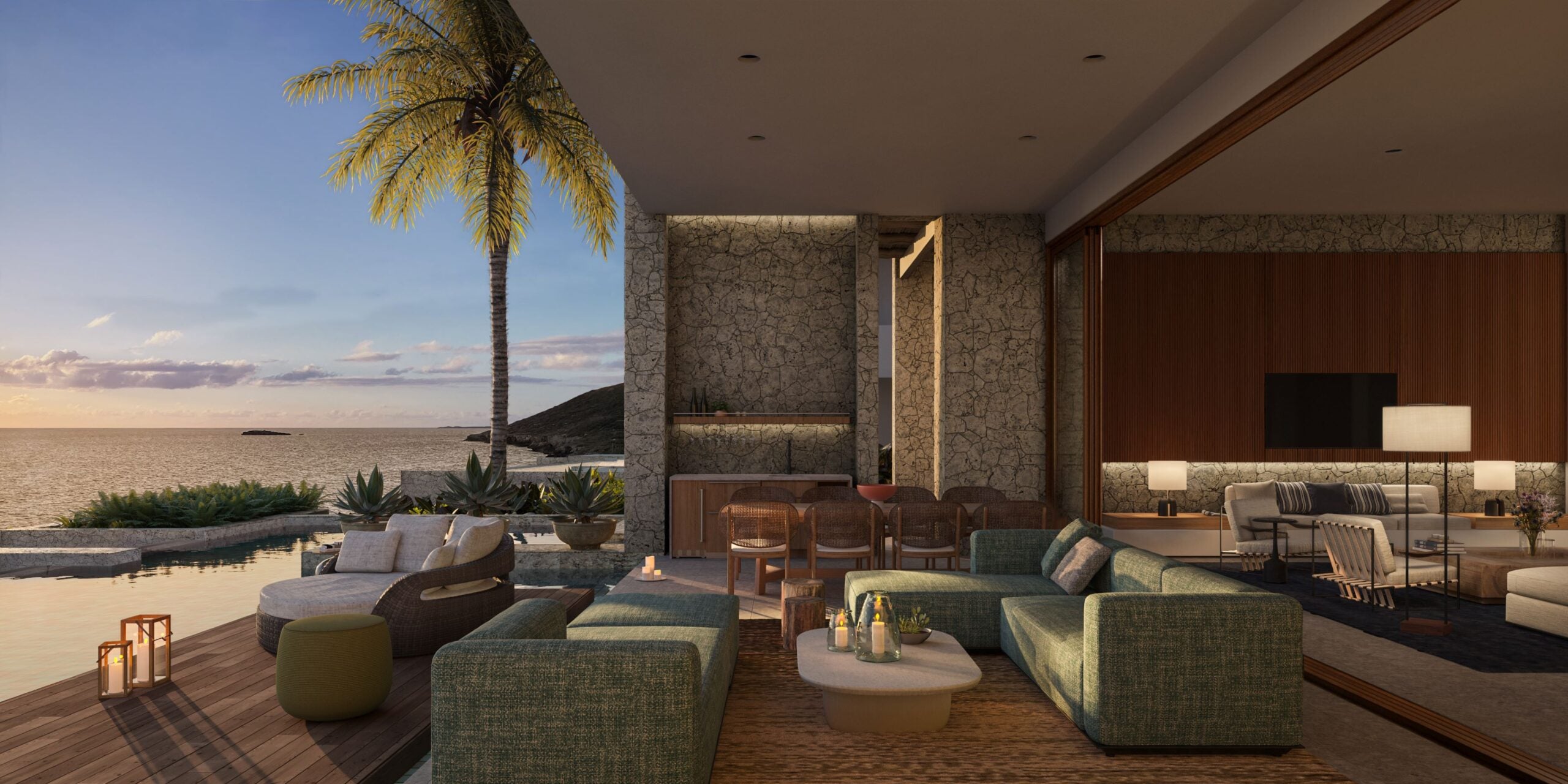 Turks and Caicos property outdoor indoor living space